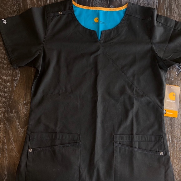 Carhartt Force Rockwall Black XS Scrub Top - Picture 1 of 5